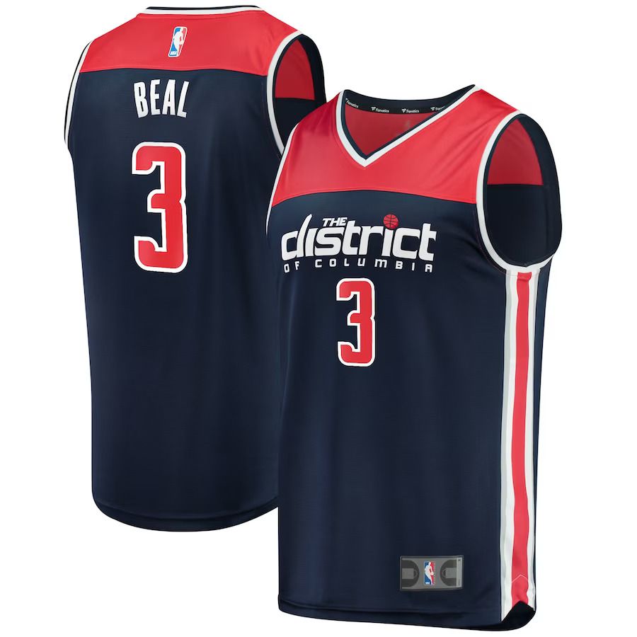 Men Washington Wizards 3 Bradley Beal Fanatics Branded Navy Fast Break Player NBA Jersey